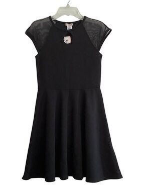 Girls Sally Miller Couture Lord & Taylor Black Keyhole Mesh Skater Dress, NWT 12